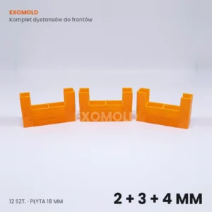 Komplet dystansów do montażu frontów 2, 3 i 4 mm, płyta 18 mm – 12 szt.