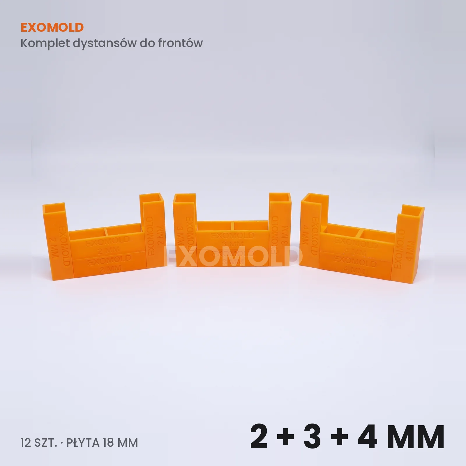 Komplet dystansów do frontów meblowych EXOMOLD