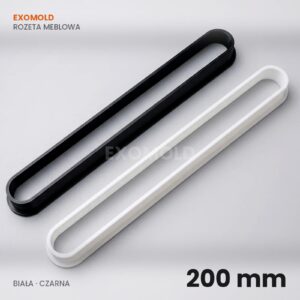 Rozeta wentylacyjna meblowa 200 mm, biała i czarna – EXOMOLD