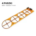 Szablon do puszek elektrycznych Ø68 mm, rozstaw 71 mm – poczwórny, 4 puszki - zdjęcie 21