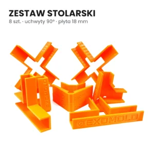 Zestaw stolarski do płyt 18 mm EXOMOLD 8 szt. uchwyty 90° do montażu mebli